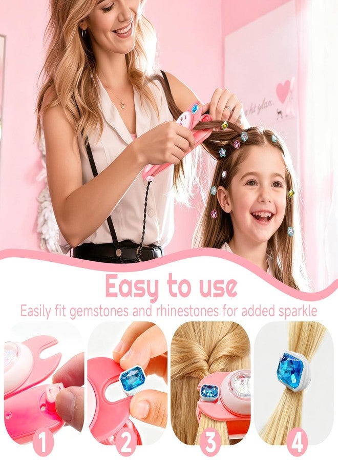 CLRDZN Hair Gem Stamper Kit,Hair Ties and Hair Clips Bling Hair Jewels for Girls Toys, Hair Styling Tool with Reusable Shining Diamonds, Birthday Gifts Toys for Girls Ages 3 4 5 6 8-12 - Image 4
